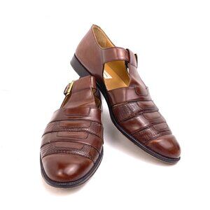 Mezlan Montserrat Men’s Fisherman Brown Leather Sandals Made in Spain Size 11M